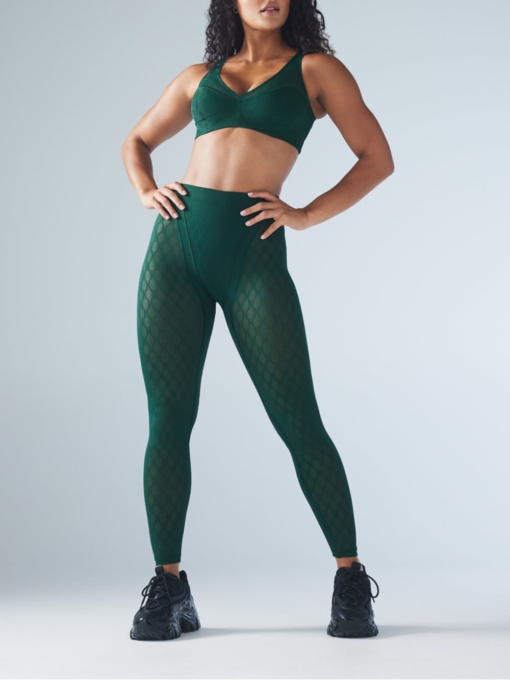 Savage X Fenty Peak Performance High-Waist X Mesh Legging Green 2X NWT‎